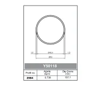 Yuvarlak Küpeşte Profil 50 lik Boru 1,8 mm