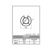 Round Railing Profile single channel 40 - 1,2 mm