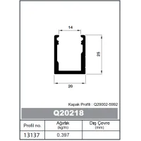 Square Railing Profile 20 x 25 - 1,8 mm