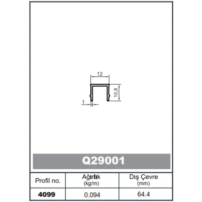 Square Railing Profile Cover for Q20120