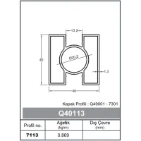 Square Railing Profile 40 x 40 - 1,3 mm